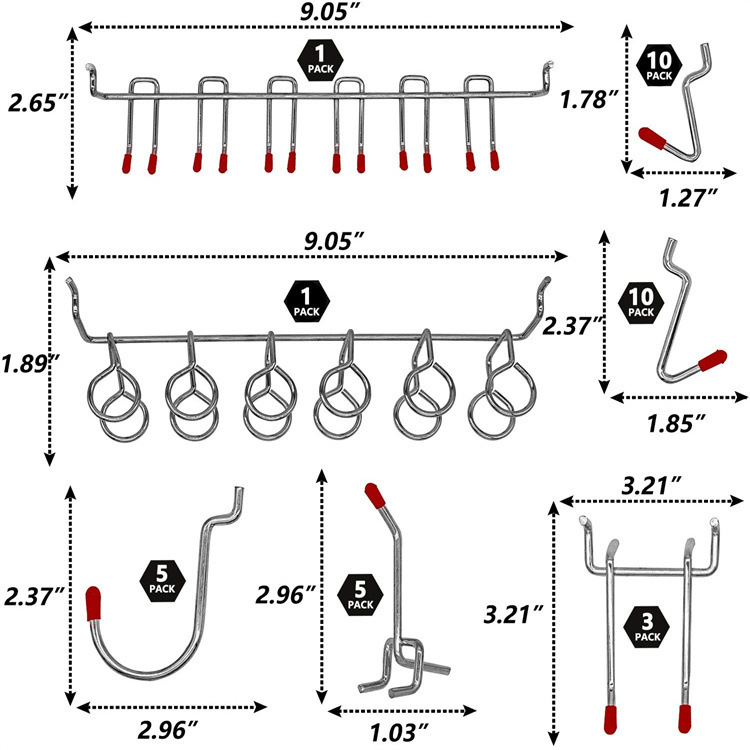 114 قطعة من خطافات Pegboard مج - مراجعة Workshop Tools Board وسعره